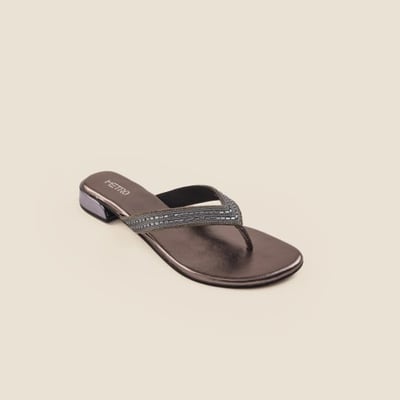 Women Grey Wedding Slippers