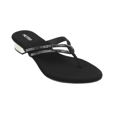 Women Black Party Slip Ons