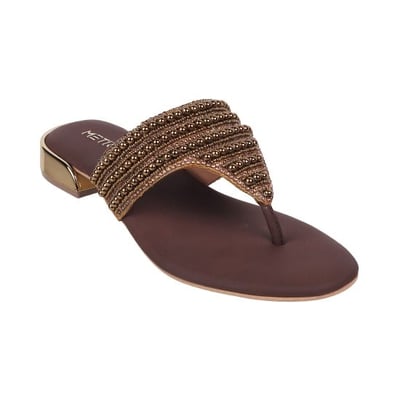 Women Antic-gold Ethnic Slip Ons