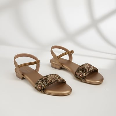Women Antic-gold Ethnic Sandals