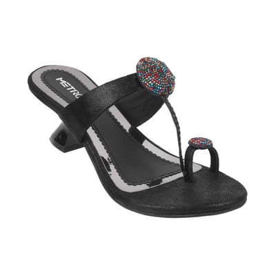 Women Black Ethnic Slip Ons