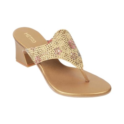 Women Antic-gold Ethnic Slip Ons