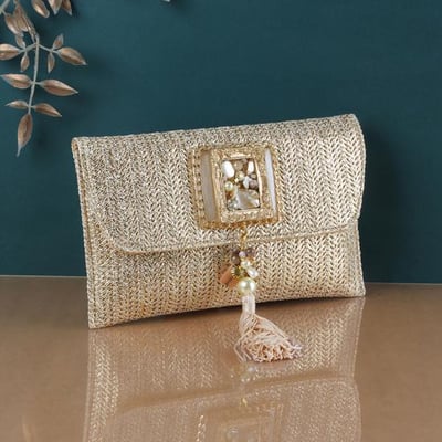 Women Gold Clutch