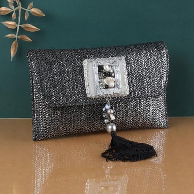 Women Gun-metal Clutch