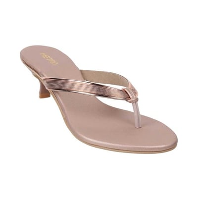 Women Rose-Gold Ethnic Slip Ons