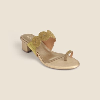 Women Antic-gold Ethnic Slip Ons