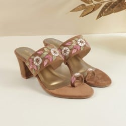 Women Antic-gold Ethnic Slip Ons