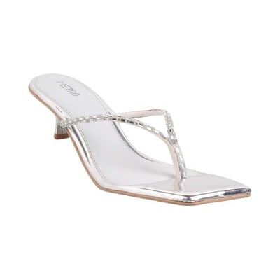 Women Silver Casual Slip Ons