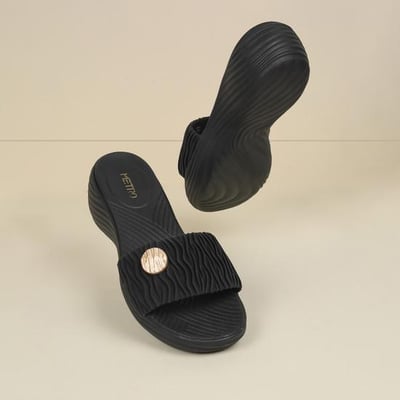 Women Black Casual Slip Ons