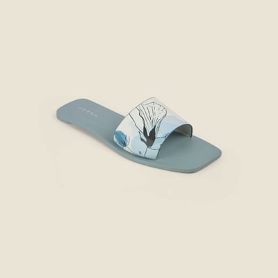 Women Light-blue Casual Slip Ons