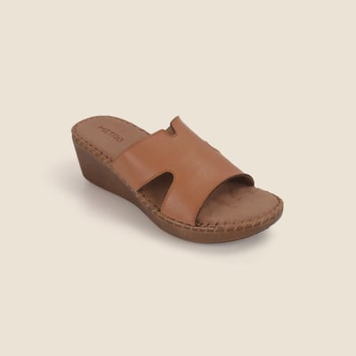 Women Tan Casual Slip Ons