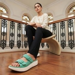 Women Green Casual Slip Ons