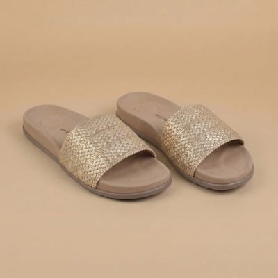 Women Gold Casual Slip Ons