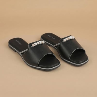 Women Black Casual Slip Ons