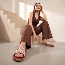 Women Brown Casual Slippers
