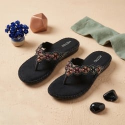 Women Black Casual Slippers