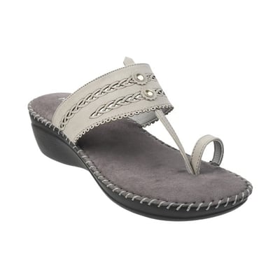 Women Grey Ethnic Slip Ons