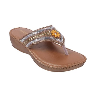 Women Antic-gold Ethnic Slip Ons