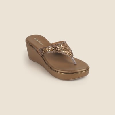Women Antic-gold Casual Slip Ons