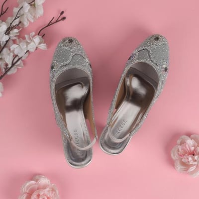 Women Silver Wedding Sandals
