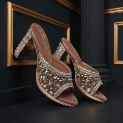 Women Antic-gold Wedding Slip Ons