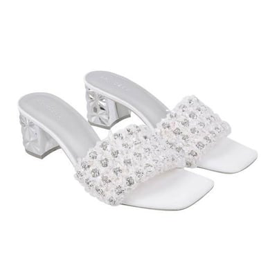 Women White Party Slip Ons