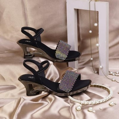 Girls Black Party Sandals