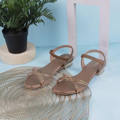 Girls Antic-gold Party Sandals