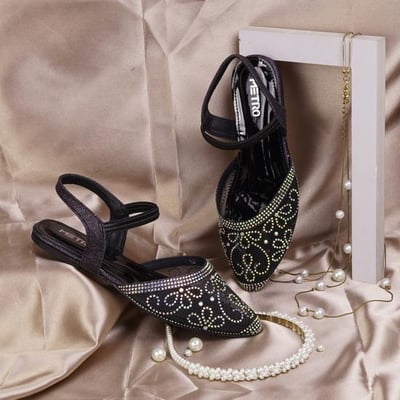 Girls Black Party Sandals