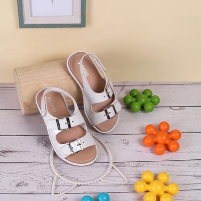 Girls White Casual Sandals