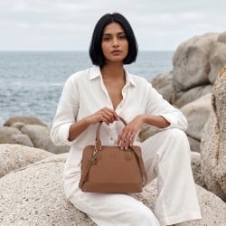 Women Tan Satchel Bag