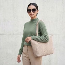 Women Beige Tote Bag