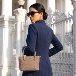 Women Beige Satchel Bag