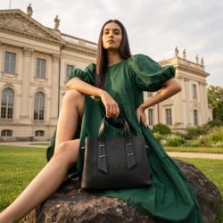 Women Black Satchel Bag