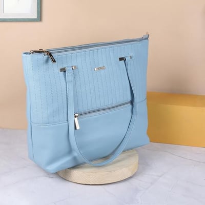 Women Light-blue Tote Bag