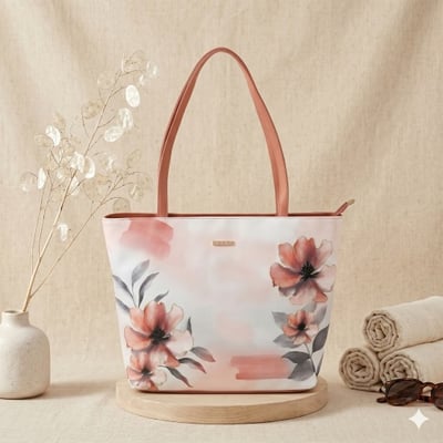Women Peach Tote Bag