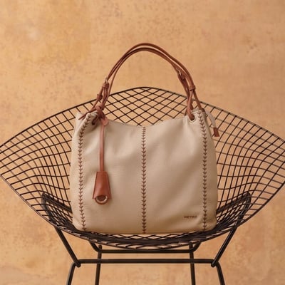 Women Beige Hobo Bag