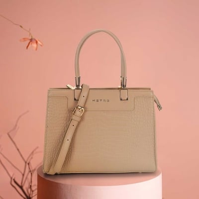 Women Beige Satchel Bag