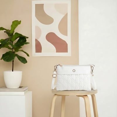 Women White Sling Bag