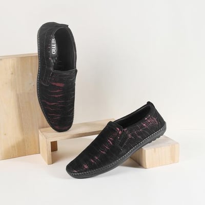 Men Black-red Casual Loafers