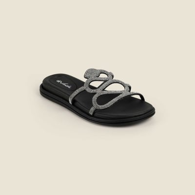 Women Black Casual Slippers