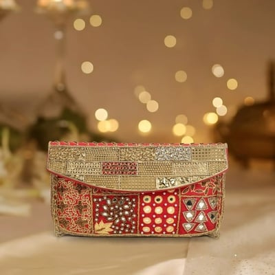 Women Maroon Clutch