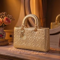Women Gold Satchel Bag