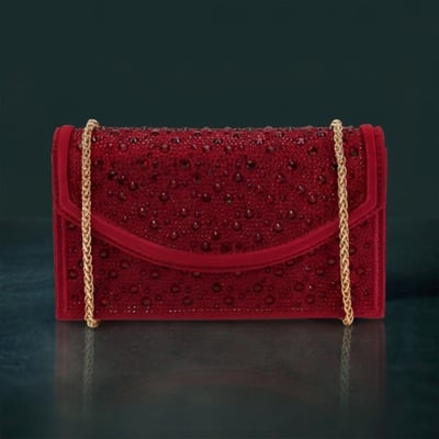 Women Maroon Evening Bag
