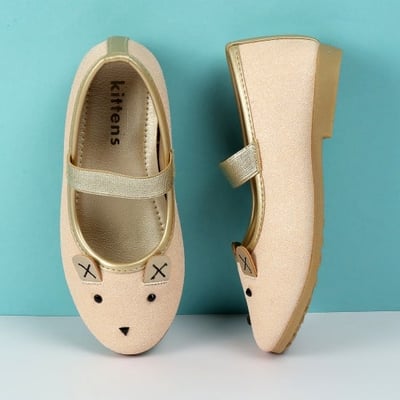 Girls Rose-gold Casual Ballerinas