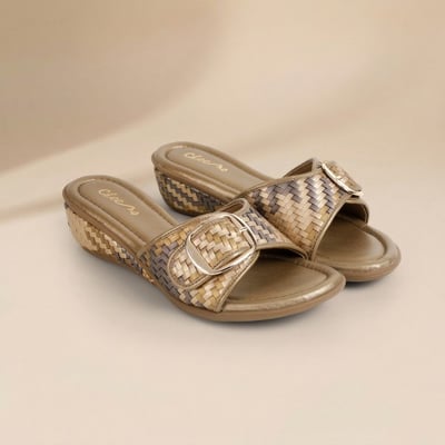 Women Antic-gold Casual Slip Ons