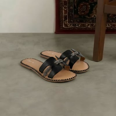 Women Black Casual Slip Ons