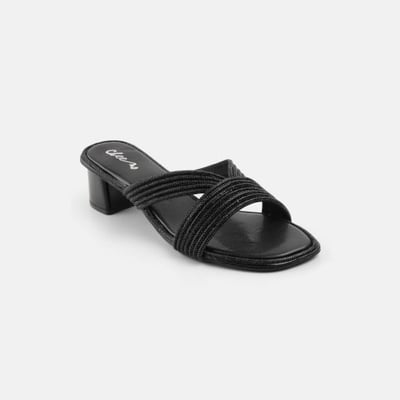 Women Black Ethnic Slip Ons