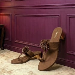 Women Antic-gold Ethnic Slip Ons