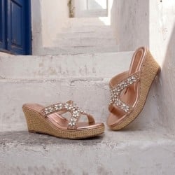 Women Rose-gold Wedding Slip Ons